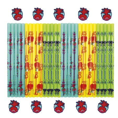 Photo 1 of Zak Designs Trolls Movie 7-Inch Reusable Plastic Straws and Medallions, 40-Piece Set