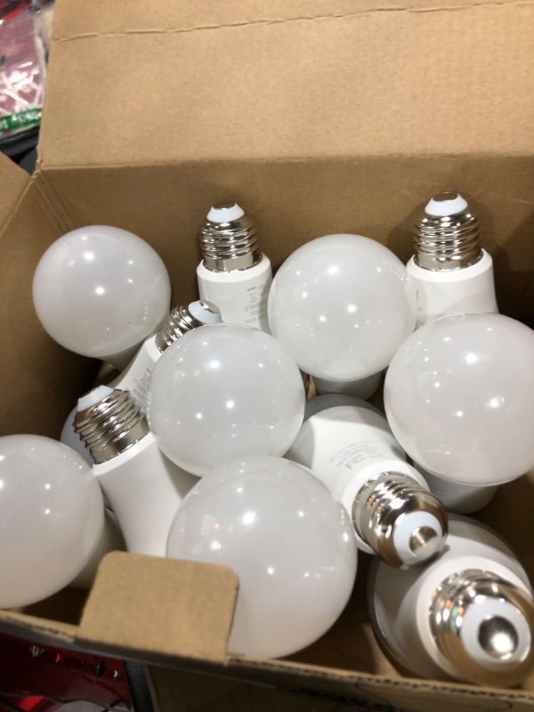 Photo 1 of 12-Pack A19 LED Light Bulbs, 100W Equivalent Bulbs, 13W 5000K Daylight White LED Bulbs with Standard E26 Medium Base, Super Bright 1500 Lumens, CRI85+, No Flicker Non-Dimmable Bulbs for Lamp