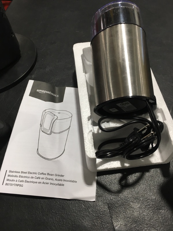 Photo 2 of Amazon Basics Stainless Steel Electric Coffee Bean Grinder