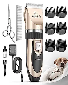 Photo 1 of Deal of the day: oneisall Dog Shaver Clippers Low Noise Rechargeable Cordless Electric Quiet Hair Clippers Set for Dogs Cats Pets 