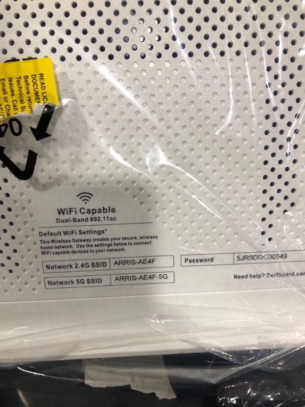 Photo 3 of ARRIS SURFboard SVG2482AC DOCSIS 3.0 Cable Modem & AC2350 Wi-Fi Router | Comcast Xfinity Internet & Voice | Four 1 Gbps Ports | 2 Telephony Ports for Digital Voice | Up to 800 Mbps | 2 Year Warranty Docsis 3.0 24x8 Modem | AC1750 Router | Xfinity Telco Ro