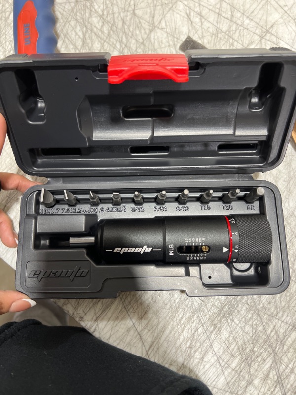 Photo 1 of EPAuto Torque Screwdriver Wrench With Interchangeable Bits for Bike, Firearms 10 to 65 in-lbs Black