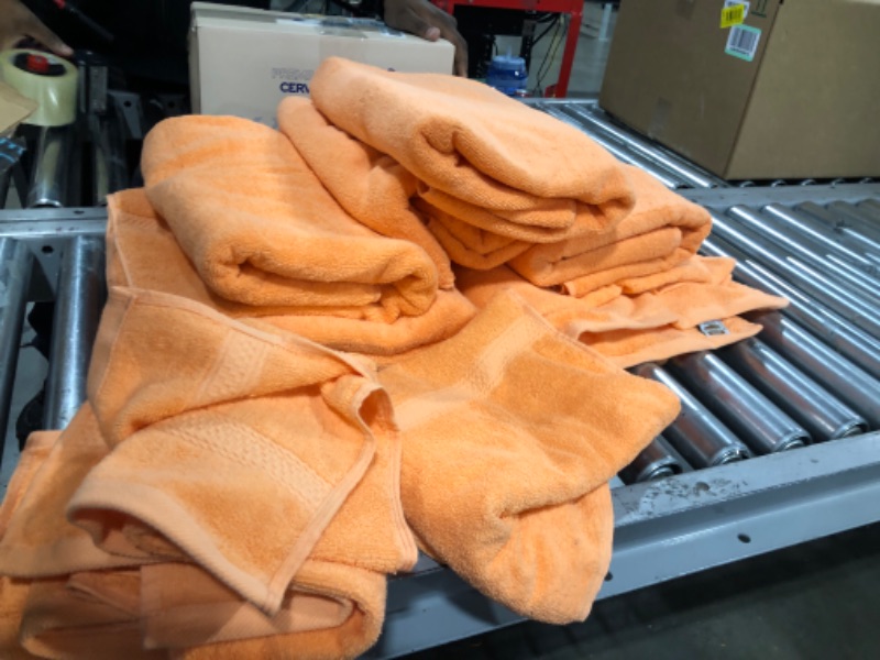 Photo 1 of 12 piece, six towels, six rags orange sherbet