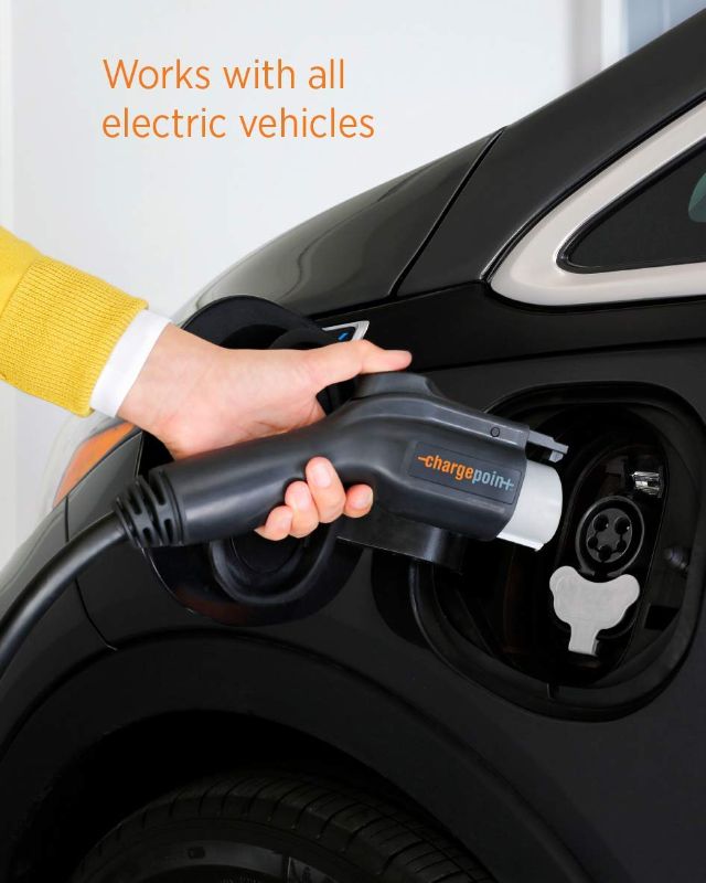 Photo 1 of ChargePoint Home Flex Level 2 WiFi Enabled 240 Volt NEMA 14-50 Plug Electric Vehicle EV Charger for Plug in or Hardwired Indoor Outdoor Setup w/Cable
