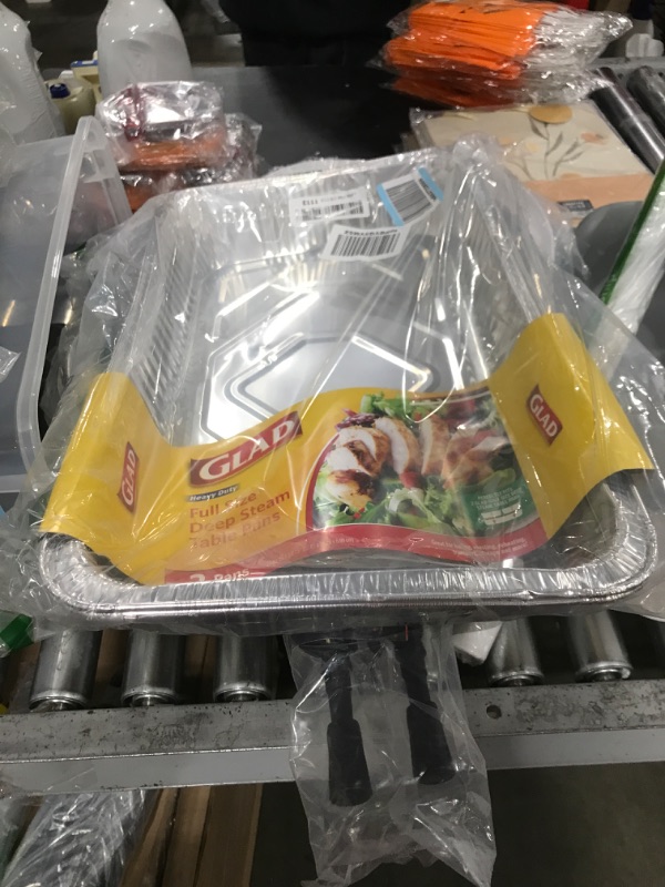 Photo 1 of Glad Disposable Aluminum Full Size Deep Steam Pan | 2 Count | Foil Steam Pan | 20.5” x 12.5” x 2.75” Aluminum Pan | Disposable Steamware | Glad Foil Pans for Steaming Full Size Deep Steam Table Pans 2 Count