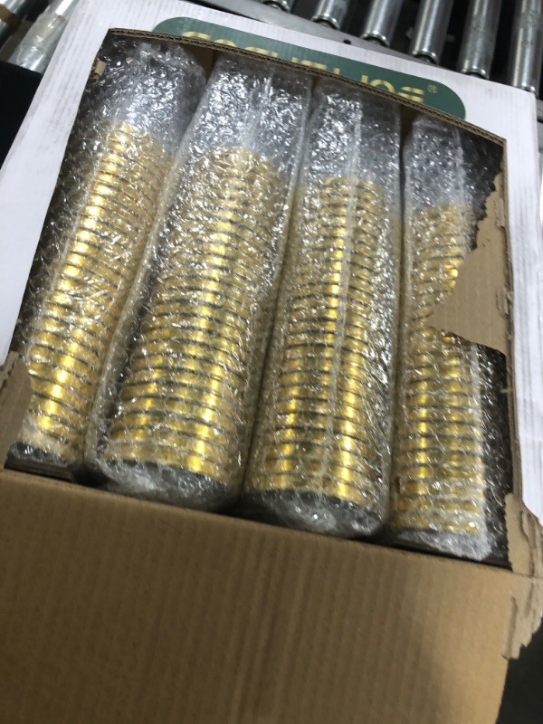 Photo 2 of 200 Pack 12 oz Gold Rimmed Plastic Cups, FOCUSLINE Clear Plastic Cups Tumblers, Heavy-duty & Fancy Disposable Hard Plastic Cups with Gold Rim for Wedding Cups Elegant Party Cups Gold Rimmed Cups