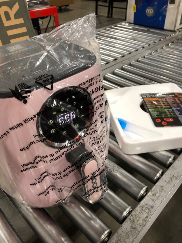 Photo 3 of [NEW] KOOC Large Air Fryer, 4.5-Quart Electric Hot Oven Cooker, Free Cheat Sheet for Quick Reference Guide, LED Touch Digital Screen, 8 in 1, Customized Temp/Time, Nonstick Basket, Pink 4.5 Quart Pink - Upgraded