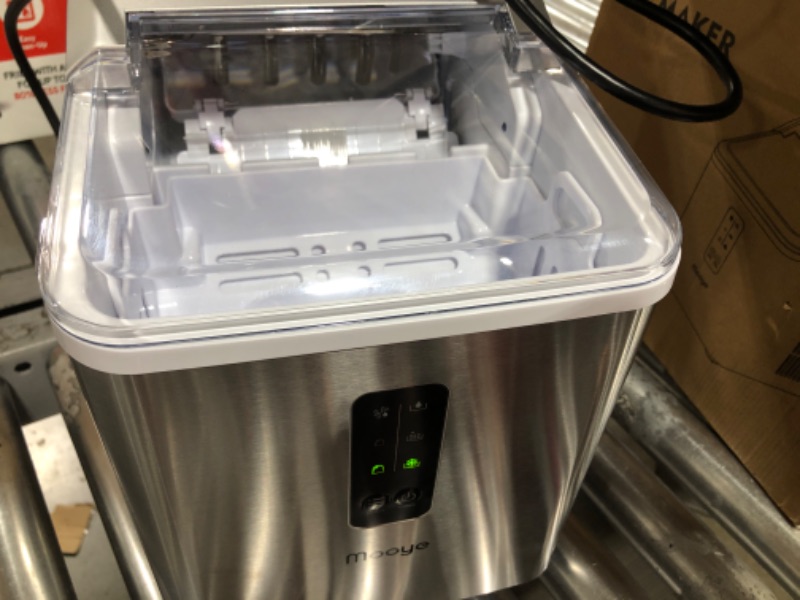 Photo 1 of Countertop Ice Maker Machine, Portable Ice Makers Countertop, 26.5 lbs in 24Hrs, Electric ice Maker and Compact ice Machine with Ice Scoop and Basket, 2 Sizes of Bullet Ice for Home/Kitchen/Office 1 26.5lbs