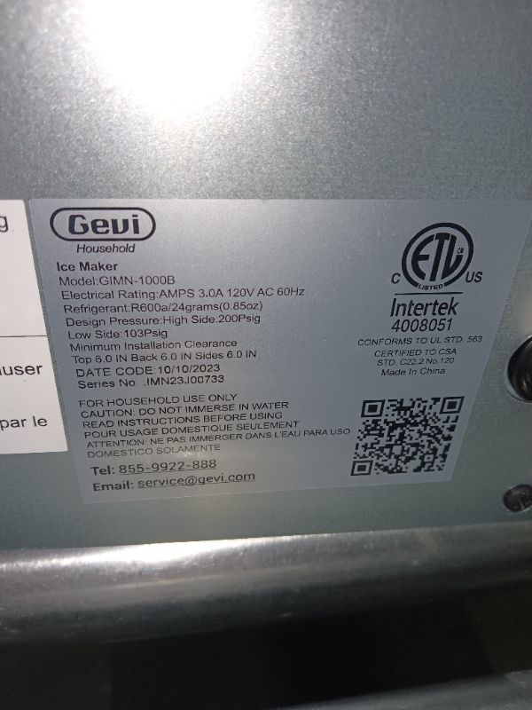 Photo 1 of Gevi Household V2.0 Countertop Nugget Ice Maker | Self Cleaning Pellet Ice Machine | Open and Pour Water Refill | Store Ice Up to 24 Hours | Stainless Steel Housing | Fits Under Wall Cabinet | White Handle - White Coffee