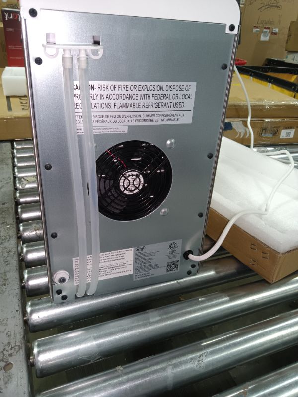 Photo 1 of Gevi Household V2.0 Countertop Nugget Ice Maker | Self Cleaning Pellet Ice Machine | Open and Pour Water Refill | Store Ice Up to 24 Hours | Stainless Steel Housing | Fits Under Wall Cabinet | White Handle - White Coffee