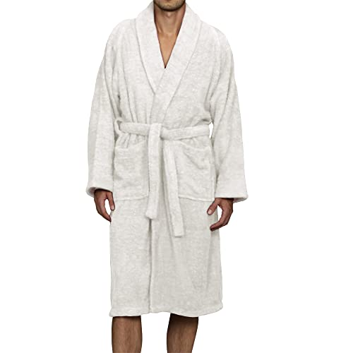 Photo 1 of Cotton Unisex Terry Robe, Soft and Absorbent Robes for Men and Women, Bathroom Accessories, Long, Plush, Fluffy Bathrobes for Bath, Shower, Spa, Resor
