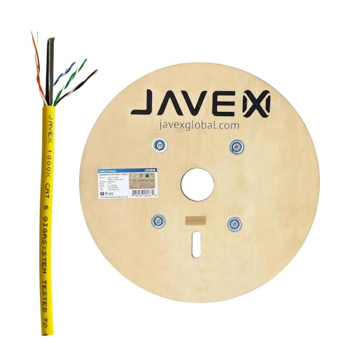 Photo 1 of JAVEX 23AWG CAT6 UL in-Wall Rated [500FT, Solid Pure Copper] 600MHz, ETL Listed, UTP Ethernet Bulk Cable, 500 Feet, Yellow
