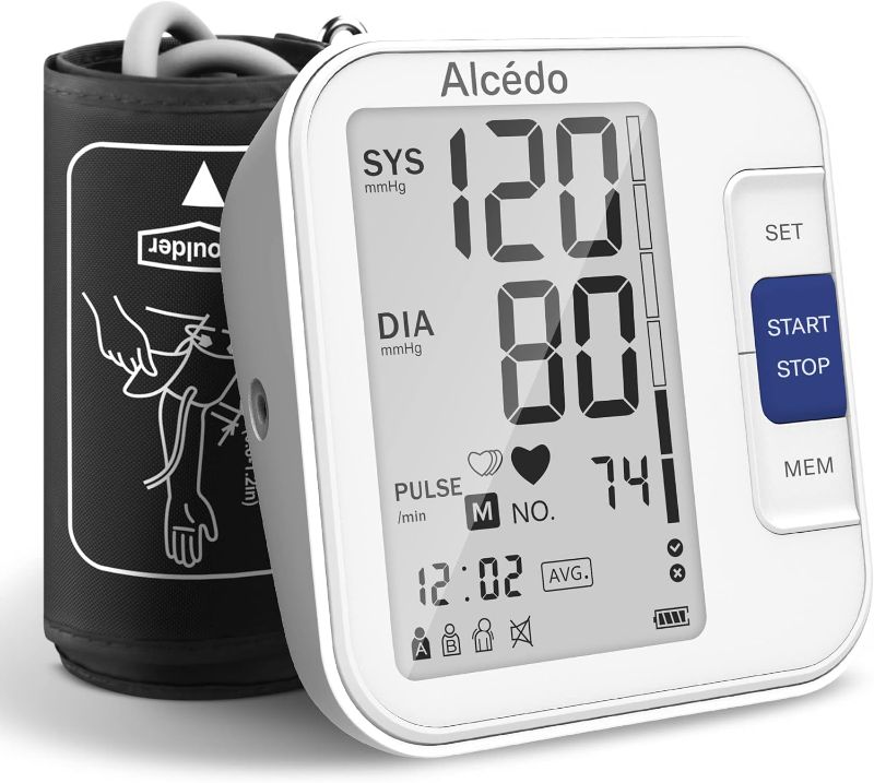 Photo 1 of Alcedo Blood Pressure Monitor for Home Use, Automatic Digital BP Machine with Large Cuff for Upper Arm, LCD Screen, 2x120 Memory, Talking Function
