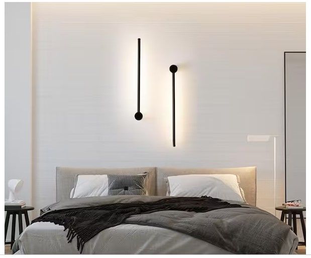 Photo 1 of 23.6 in. Modern 1-Light Black Wall Sconce LED Wall Lamp with Plug
