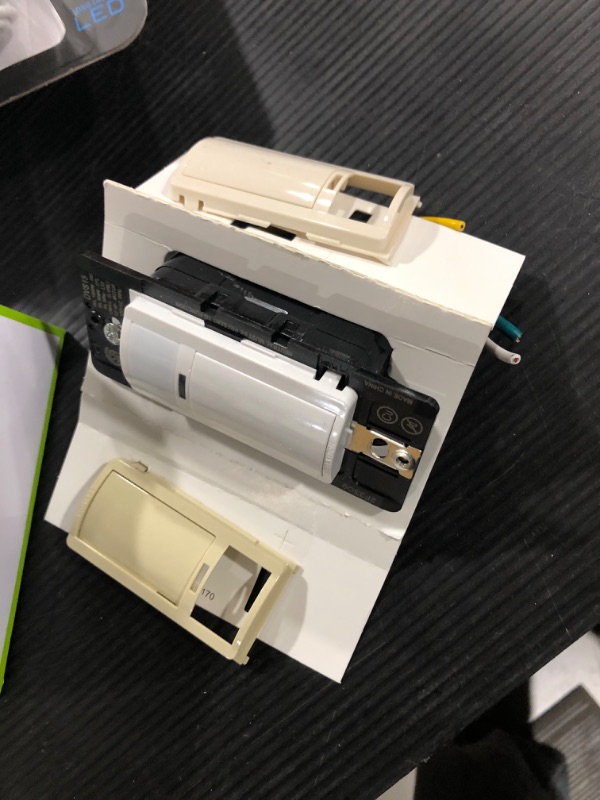 Photo 1 of Leviton DVS15-1LZ Decora Vacancy Motion Sensor In-Wall Switch, Manual-On, 15A, Single Pole, Multi-Way or Multi-Sensor, White with Ivory, Light Almond Faceplates