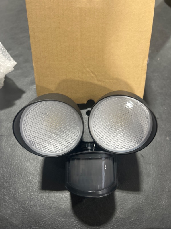 Photo 1 of LUTEC 32W 2500 Lumen LED Security Lights Motion Sensor Light Outdoor, 5000K Daylight, IP54 Waterproof, Dusk to Dawn, Motion Detector Flood Light for Garage, Yard, Porch-Black Black Dual-Head