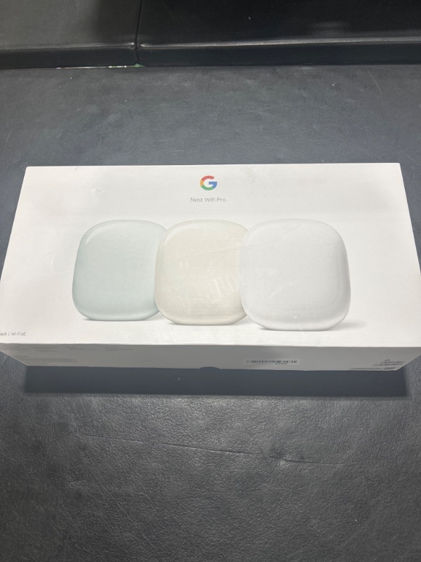 Photo 3 of Google Nest WiFi Pro - 6E - Reliable Wi-Fi System with Fast Speed and Whole Home Coverage - Mesh Wi-Fi Router - 3 Pack - Snow, Linen, Fog 3 Pack Multi-Color