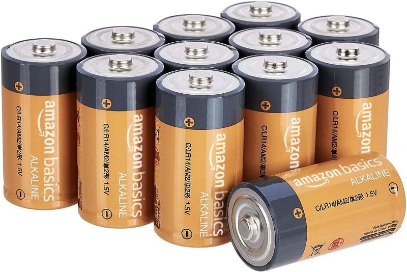 Photo 1 of Amazon Basics 12-Pack C Cell Alkaline All-Purpose Batteries, 1.5 Volt, 5-Year Shelf Life 