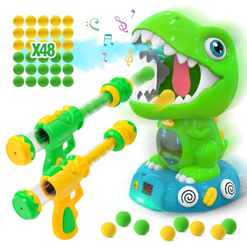 Photo 1 of EagleStone Movable Dinosaur Shooting Toys for Kids 5-7 with Spraying, Electronic Target Game Toy with 2 Pump Guns, 48 Foam Balls, Party Favor Christmas Toys with Score Record, Sound, for Boys & Girls… Green