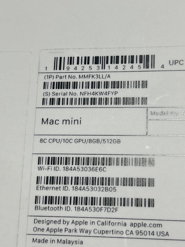 Photo 5 of Apple 2023 Mac Mini Desktop Computer M2 chip with 8?core CPU and 10?core GPU, 8GB Unified Memory, 512GB SSD Storage, Gigabit Ethernet. Works with iPhone/iPad Apple M2 Chip 512 GB