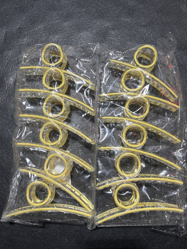 Photo 1 of Hair Claw Clips Yellow 12 Pack