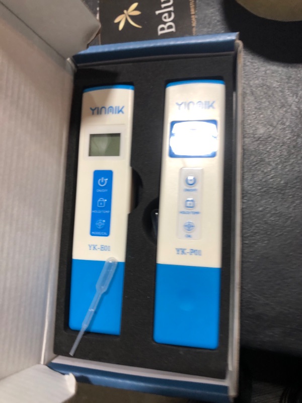 Photo 2 of YINMIK Digital pH Meter TDS Meter Combo Accurate Measurement for pH TDS EC Temp with ATC, 2nd Generation Water Quality Tester with Horizontal Display for Hydroponic Swimming Pool Aquarium Blue pH TDS EC Meter