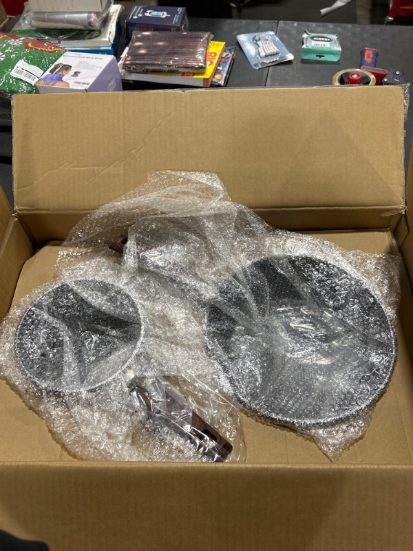 Photo 1 of Kitchen Academy Induction Cookware Sets - 12 Piece Cooking Pan Set, Granite Black Nonstick Pots and Pans Set