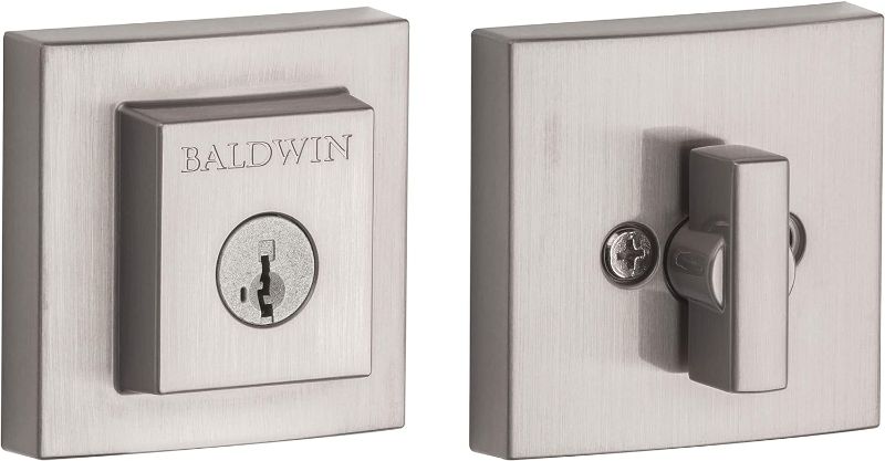 Photo 1 of ***(6 PACK)***
Baldwin Spyglass, Single Cylinder Front Door Deadbolt Featuring SmartKey Re-key Technology and Microban Protection, in Satin Nickel Satin Nickel Deadbolt