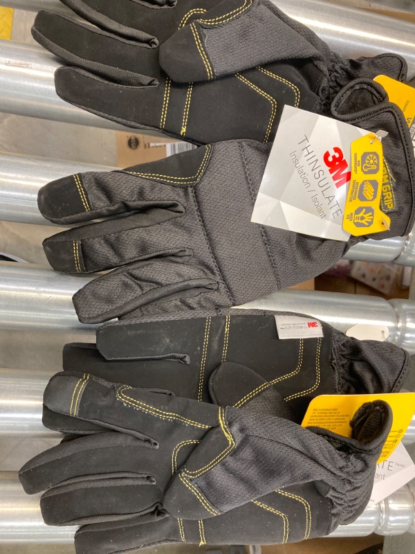 Photo 1 of (2 PACK) Firm Grip Winter Utility Insuated Tough Working Gloves Compatible with Thinsulate - Medium