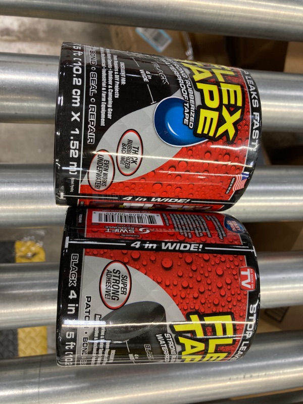 Photo 2 of (2 PACK) FLEX SEAL FAMILY OF PRODUCTS
Flex Tape Black 4 in. x 5 ft. Strong Rubberized Waterproof Tape 