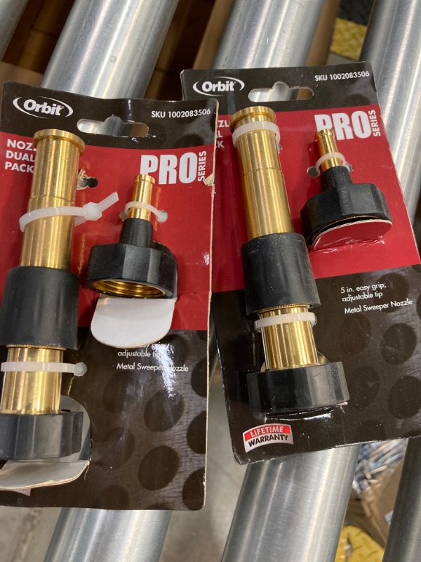 Photo 1 of (2 PACK) Orbit 26809 5" Brass Adjustable Nozzle and Sweeper Nozzle Dual Pack