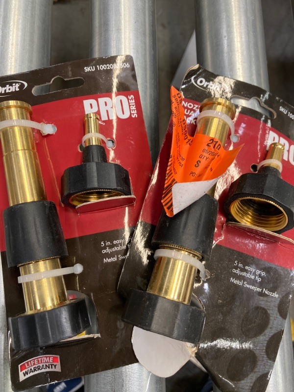 Photo 2 of (2 PACK) Orbit 26809 5" Brass Adjustable Nozzle and Sweeper Nozzle Dual Pack