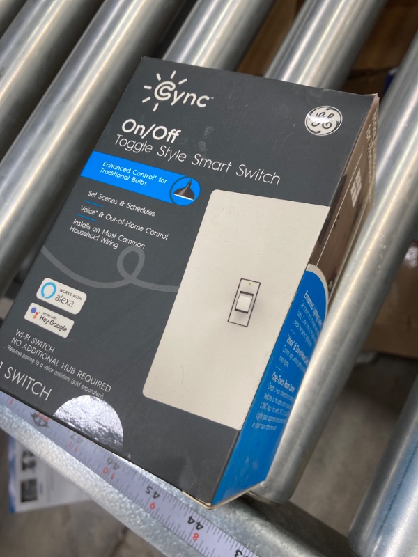 Photo 2 of GE CYNC Smart Light Switch, Toggle Style, No Neutral Wire Required, Bluetooth and 2.4 GHz Wi-Fi 3-Wire Switch, Works with Alexa and Google (1 Pack) Toggle No Neutral Wire Required