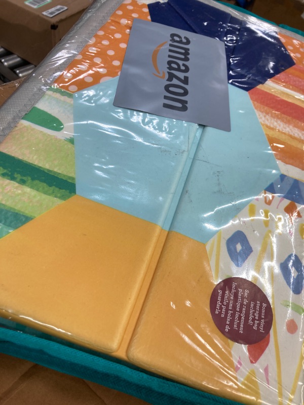 Photo 1 of Infantino Foldable Soft Foam Mat, Extra Large Double-Sided Cushioned Play Mat with Pop-Up Sides, Non Slip Crawling & Playing for Infants and Toddlers