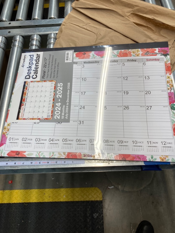 Photo 2 of CRANBURY Small Desk Calendar 2024 2025 - (Floral) 8x6 Standing Desk Calendar, 18 Months July 2024 to Dec 2025, Desktop Calendar, Academic Year Easel Calendar, Small Monthly Desk Calendar, Stickers