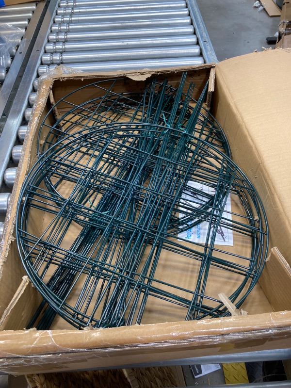 Photo 1 of 12 Pack Peony Cages and Supports 16 x 24 Inch Grow Through Plant Support Peony Support Ring for Outdoor Plants