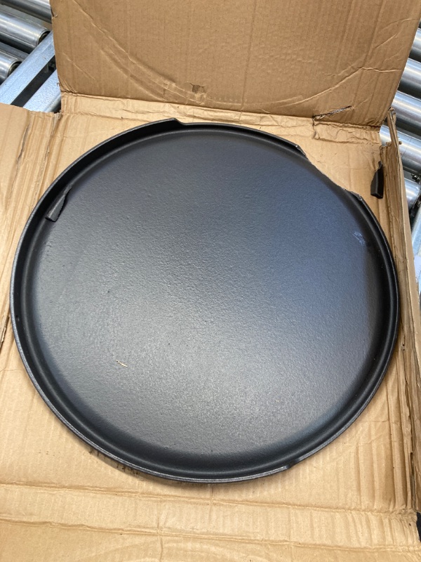 Photo 2 of 2-in-1 Cast Iron Griddle for Oklahoma Joe's 7577447P04 Charcoal Grill, 18 inch Non-stick Griddle Pan for Outdoor Weber, Nexgrill, Kamado, Big Green Egg 18 & 22 inch Charcoal Kettle Grill Accessories 18"