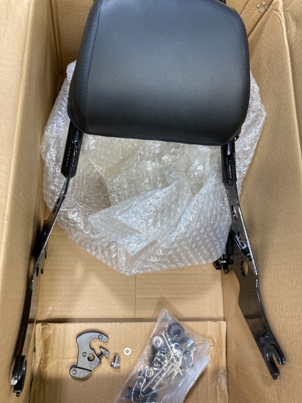 Photo 2 of ECOTRIC Detachable Sissy Bar with Backrest Compatible with 2004-Up Harley Sportster XL883C 883R XL1200R 1200C 1200S XLH883 XLH1200 Motorcycle Backrest W/Cushion Pad