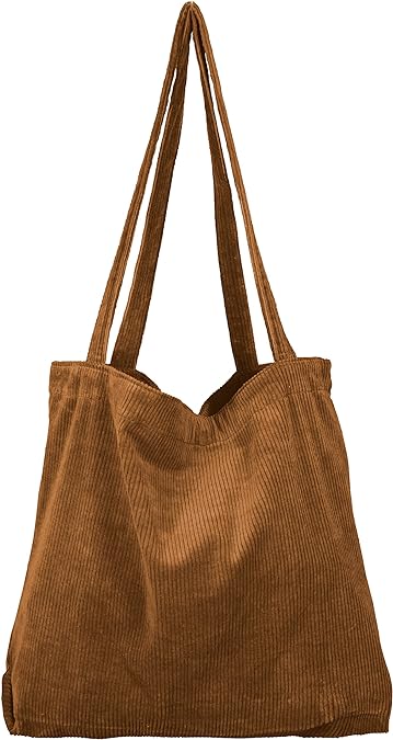 Photo 1 of Women’s Corduroy Tote Bag, Casual Handbags Big Capacity Shoulder Shopping Bag with 2 Pockets