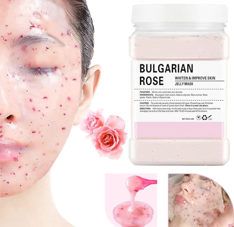 Photo 1 of Jelly Mask Powder for Facials Professional Peel Off Moisturizing Jelly Mask Hyaluronic Acid Natural Gel Floral Jelly Face Masks Diy Spa Face Skin Care Mask (Pink Rose)