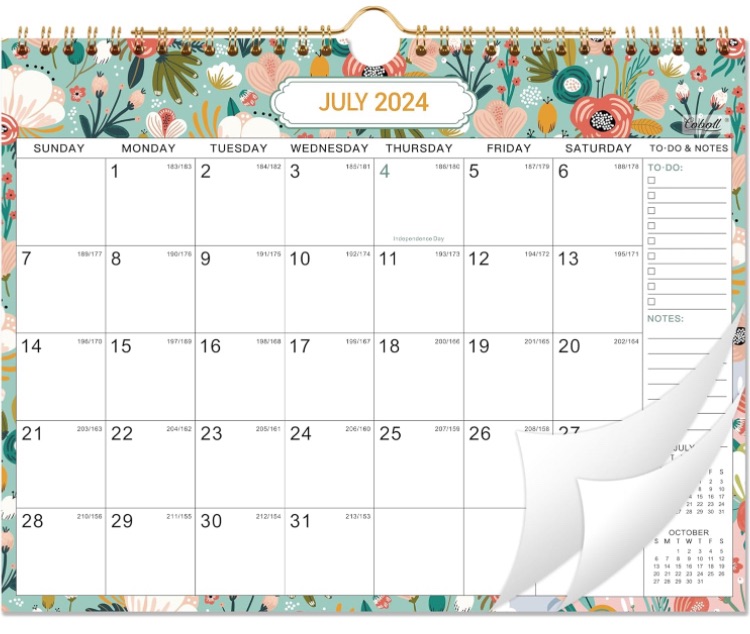 Photo 1 of (2 PACK) Wall Calendar 2024-2025 - Calendar 2024-2025, July 2024 - December 2025, 2024-2025 Calendar with Julian Dates, Twin-Wire Binding, 8.5" x 11" Small Calendar