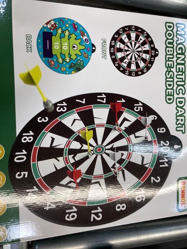 Photo 2 of Bennol 14 PCS Double-Sided Magnetic Dart Board Toys for Kids Boys, Kids Dart Board Toys Gifts for 3 4 5 6 7 8 9 10 11 12 Year Old Boys Kids, Indoor & Sport Outdoor Party Play Game Toys Birthday Gifts