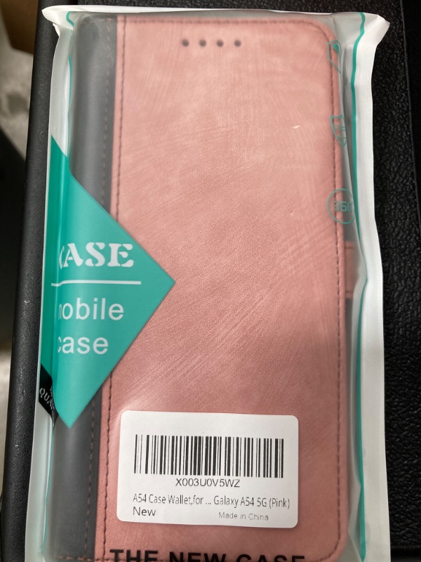 Photo 2 of A54 Case Wallet,for Samsung A54 5G Case,RFID-Blocking Card Holder Slots,Leather Stand A54 5G Flip Cases,Wrist Strap,Magnetic Closure,Shockproof Protective Cover for Samsung Galaxy A54 5G (Pink)