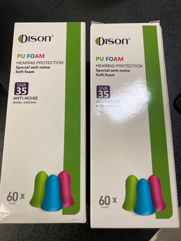 Photo 2 of (2 PACK) 60Pair Ultra Soft Foam Earplugs, 35dB Ear Plugs for Sleeping Noise Cancelling, Earplugs Sound Blocking Sleeping, Foam Ear Plugs for Shooting, Travel