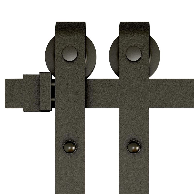 Photo 1 of 
Wurth 6ft (72in) Flat-Tip Design Single-Door Sliding Track Barn Door Hardware Kit, Matte Black, Novelty