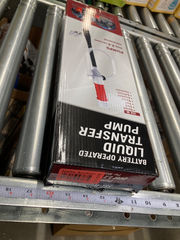Photo 2 of S&L-Winyer Battery-Operated Liquid Transfer Pump Fuel Transfer Pump For Gasoline 2.2 Gpm Gallons Per Min/Inlet: 16 in Outlet: 24 in Black-24IN