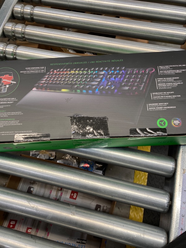 Photo 2 of Razer Huntsman V2 Optical Gaming Keyboard: Fastest Linear Optical Switches Gen-2 w/Sound Dampeners & 8000Hz Polling Rate - Doubleshot PBT Keycaps - Dedicated Media Keys & Dial - Ergonomic Wrist Rest Classic Black Keyboard Huntsman V2 Linear Optical Switch