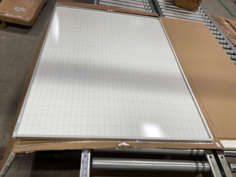 Photo 2 of *DAMAGED AT CORNERS* MasterVision MA0592830 Grid Planning Board, 1x2-Inch Grid, 48x36, White/Silver