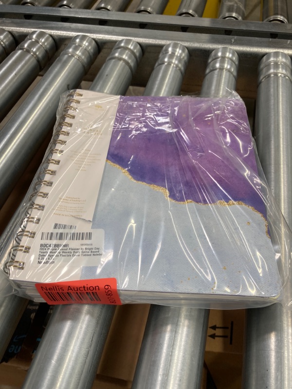 Photo 2 of *BUNDLE ITEMS 2 PACK* 2024 Purple Annual Planner by Bright Day, Yearly Monthly Weekly Daily Spiral Bound Dated Agenda Flexible Cover Tabbed Notebook, 8.25 x 6.25