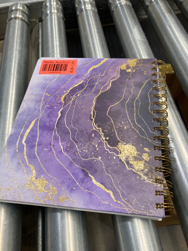 Photo 2 of 2024 Purple Annual Planner by Bright Day, Yearly Monthly Weekly Daily Spiral Bound Dated Agenda Flexible Cover Tabbed Notebook, 8.25 x 6.25